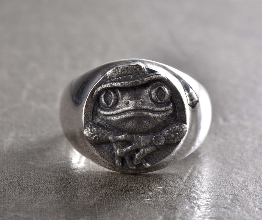 Sterling Silver Frog Ring: Handmade Animal Jewelry (etsy image id: 7395505729)