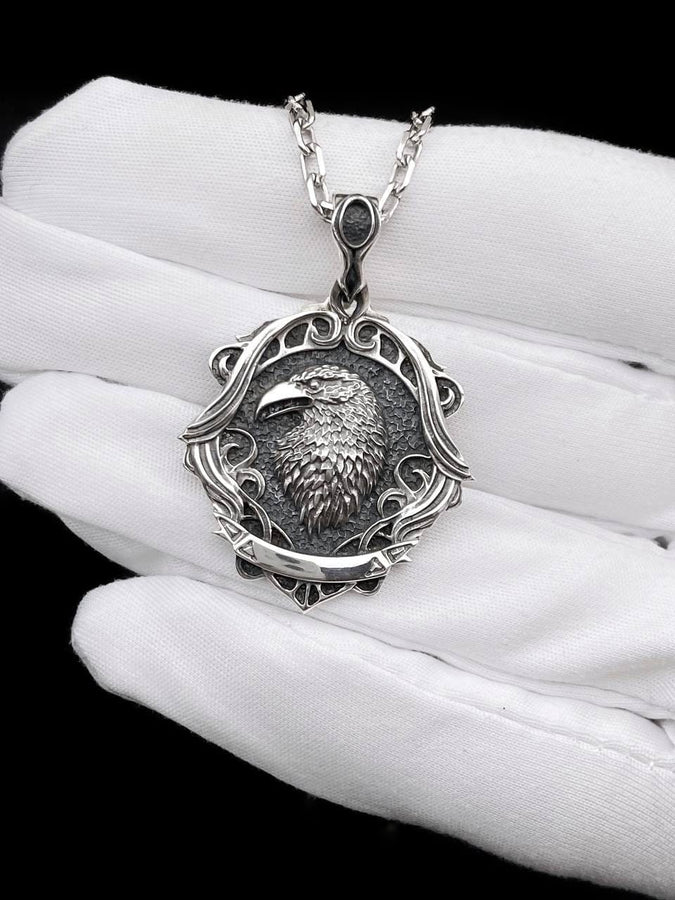 Gothic Raven Pendant Necklace: Sterling Silver Victorian Occult Jewelry (etsy image id: 5382482950)