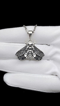 Sterling Silver Moth Pendant: Handmade Insect Necklace (etsy image id: 5475599240)