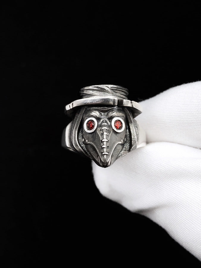 Sterling silver	silver ring	Halloween	Halloween ring	gift for her	gift for him	Plague Doctor
