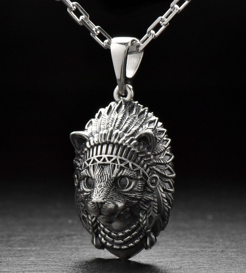 silver pendant	animal jewelry	cat silver	cat pendant	cat necklace	silver necklace	silver cat	cat lover gift	cat	indian	amerind	American Indian	amerind gift (etsy image id: 4301341426)