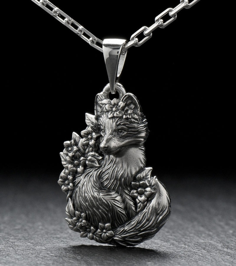 fox art	bague renard	fuchs pendant	fox necklace	fox pendant	fox jewelry	silver fox pendant (etsy image id: 4122580072)