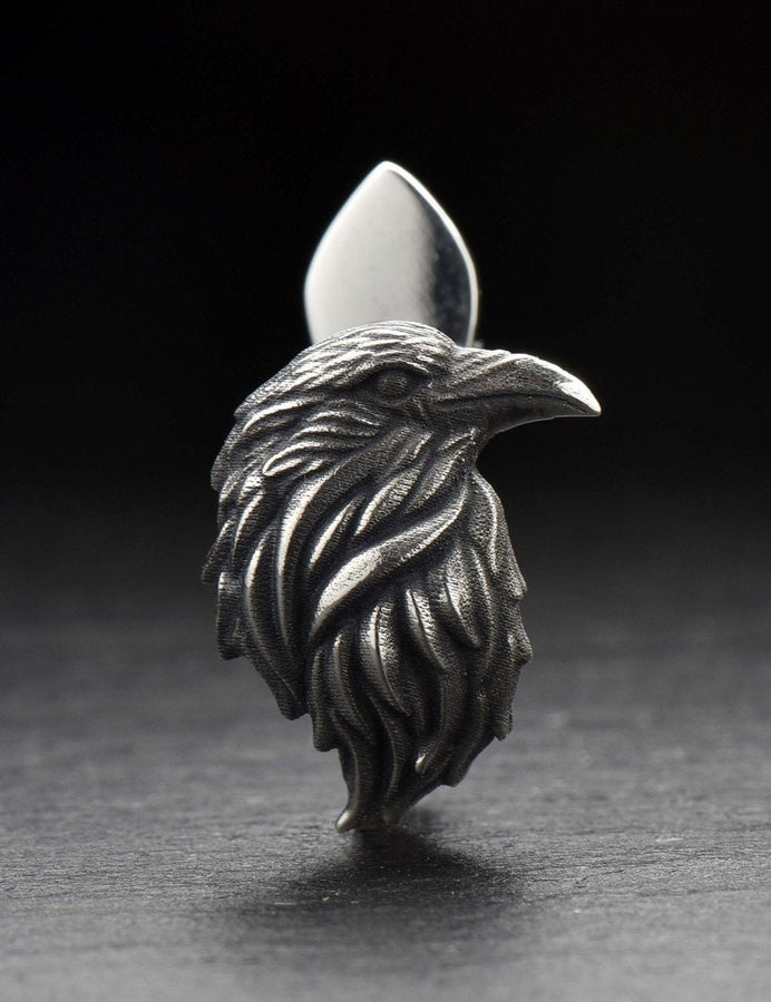 Oxidized Sterling Silver Crow Earrings: Gothic Raven Jewelry (etsy image id: 5228373986)