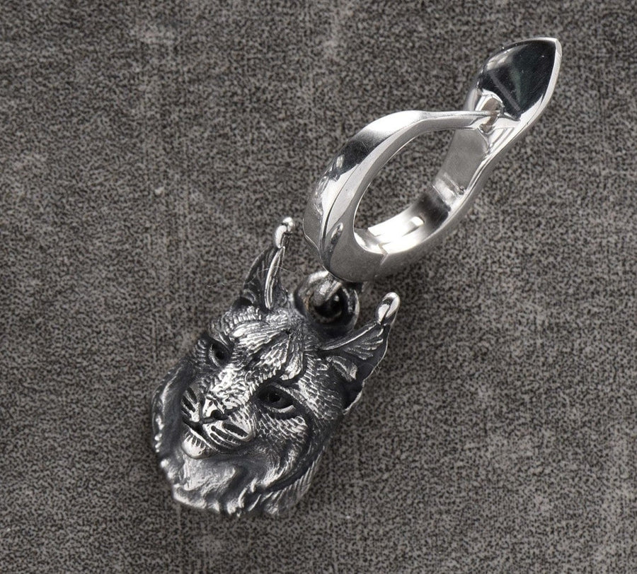 Sterling Silver Lynx Earrings: Handmade Animal Jewelry (etsy image id: 4742948143)