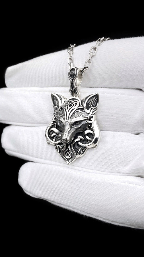 Gothic Fox Pendant Silver – Sterling Silver Fox Necklace | Mystical Animal Totem Jewelry for Men and Women (etsy image id: 5523680275)