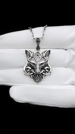 Gothic Fox Pendant Silver – Sterling Silver Fox Necklace | Mystical Animal Totem Jewelry for Men and Women (etsy image id: 5523680275)