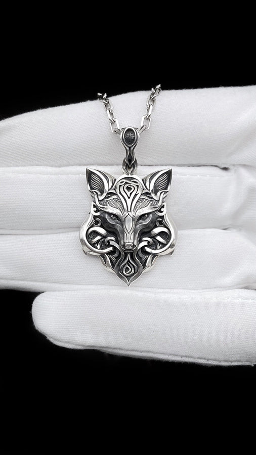 Gothic Fox Pendant Silver – Sterling Silver Fox Necklace | Mystical Animal Totem Jewelry for Men and Women (etsy image id: 5523680275)