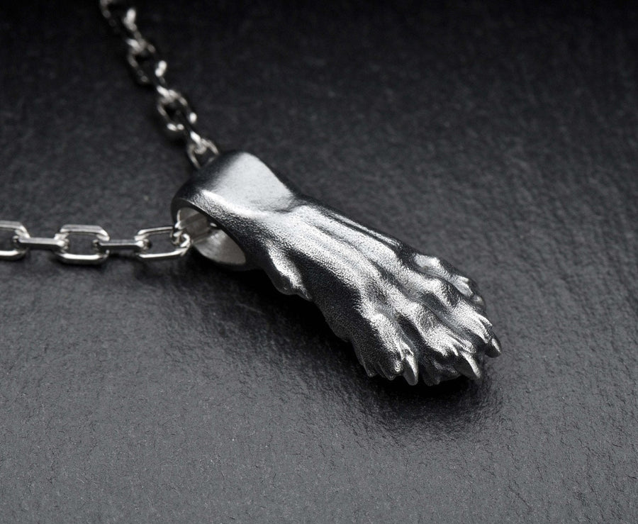 silver pendant	animal jewelry	silver necklace	hunter pendant	silver paw (etsy image id: 4370613433)