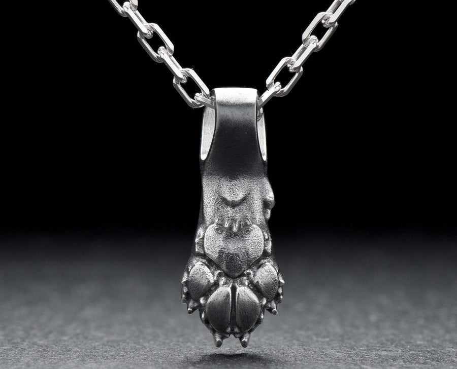 silver pendant	animal jewelry	silver necklace	hunter pendant	silver paw (etsy image id: 4370613433)