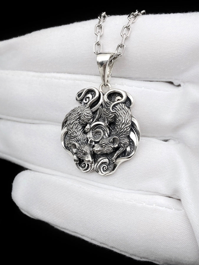 Sterling Silver Mice Pendant, Handmade Animal Lover Necklace (etsy image id: 5479346490)