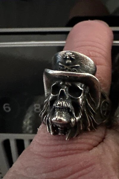 Sterling silver	Sterling silver ring	gift for her	gift for him	Skull	Skull ring	Skull jewelry	ring Lemmy Kilmister	Lemmy Kilmister	Motorhead	ring Motorhead	heavy metal	motörhead (etsy image id: 6305684337)