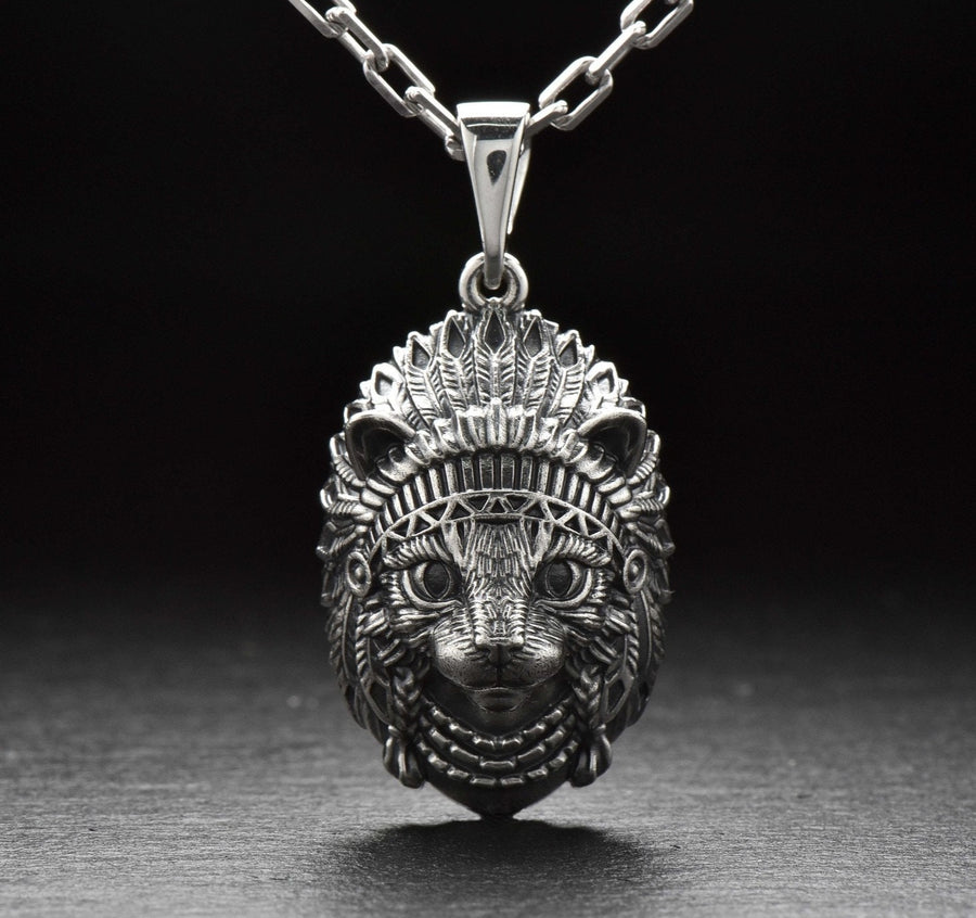 silver pendant	animal jewelry	cat silver	cat pendant	cat necklace	silver necklace	silver cat	cat lover gift	cat	indian	amerind	American Indian	amerind gift (etsy image id: 4301341426)