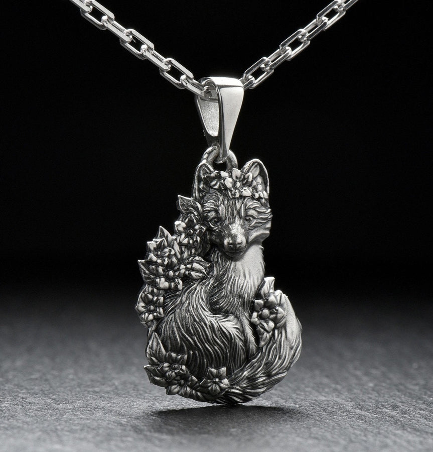 fox art	bague renard	fuchs pendant	fox necklace	fox pendant	fox jewelry	silver fox pendant (etsy image id: 4122580072)