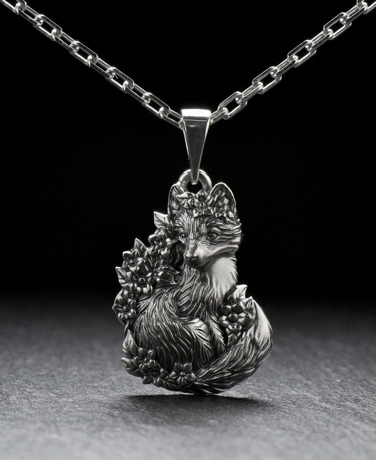 fox art	bague renard	fuchs pendant	fox necklace	fox pendant	fox jewelry	silver fox pendant (etsy image id: 4122580072)