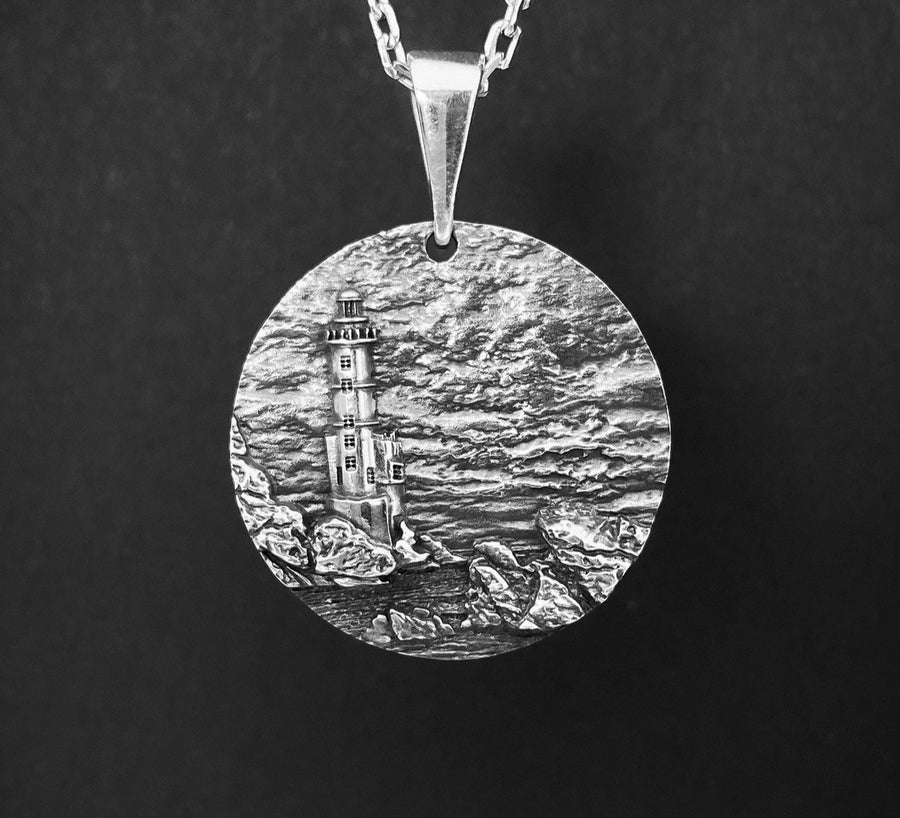 Sterling Silver Lighthouse Pendant: Sea Lover's Necklace (etsy image id: 7384533291)