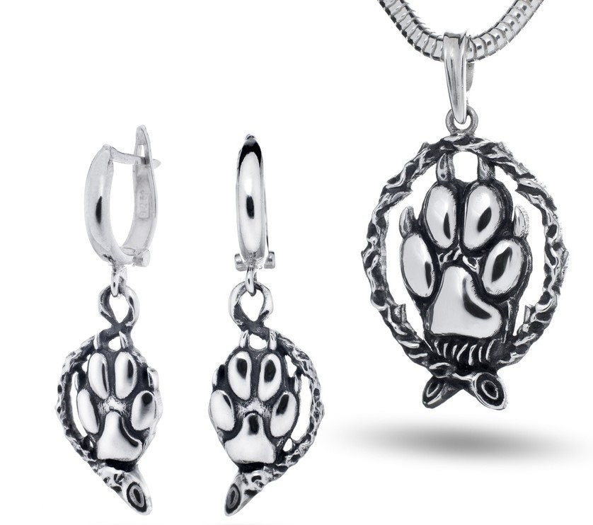 earrings	animal earrings	Wolf Paw Earrings	Wolf earrings	Jewelry Paw Earrings	Jewelry Wolf Paw	Wolf Paw	Paw Earrings	wolf jewelry	wolf	handmade	earring charms	gift for her (etsy image id: 4667591861)