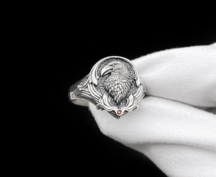 Oxidized Sterling Silver Raven Ring: Gothic Norse Bird Totem (etsy image id: 5544837350)