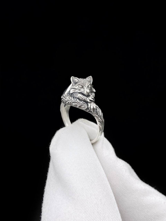 alexfox	alexfoxjewelry	fox ring	silver fox ring	fuchs ring	fox jewelry	mens fox (etsy image id: 4170126787)