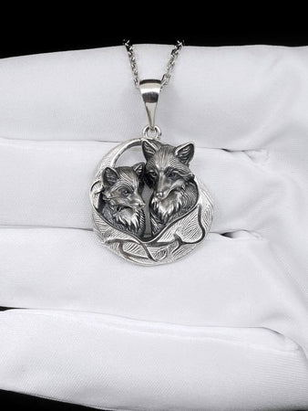Sterling Silver Fox Pendant: Whimsical Animal Necklace (etsy image id: 5554810366)