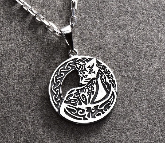 Sterling Silver Fox Pendant – Celtic Knot Fox Necklace | Spirit Animal Jewelry Gift for Nature Lovers (etsy image id: 5567352901)