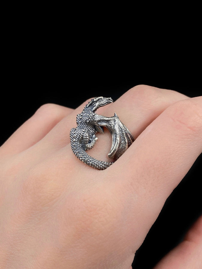 dragon ring	dragon rings	dragon jewelry	dragon ring silver	dragon ring women	fairy ring (etsy image id: 4149340061)