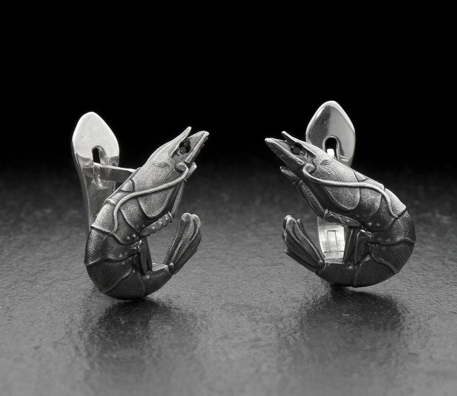 Shrimp lovers	sea lovers	jewelry	gift for her	gift	silver earrings	handmade (etsy image id: 4634891747)