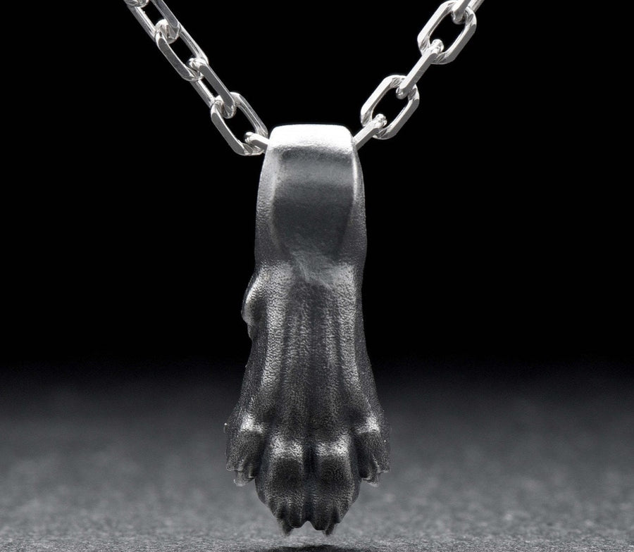 silver pendant	animal jewelry	silver necklace	hunter pendant	silver paw (etsy image id: 4370613433)