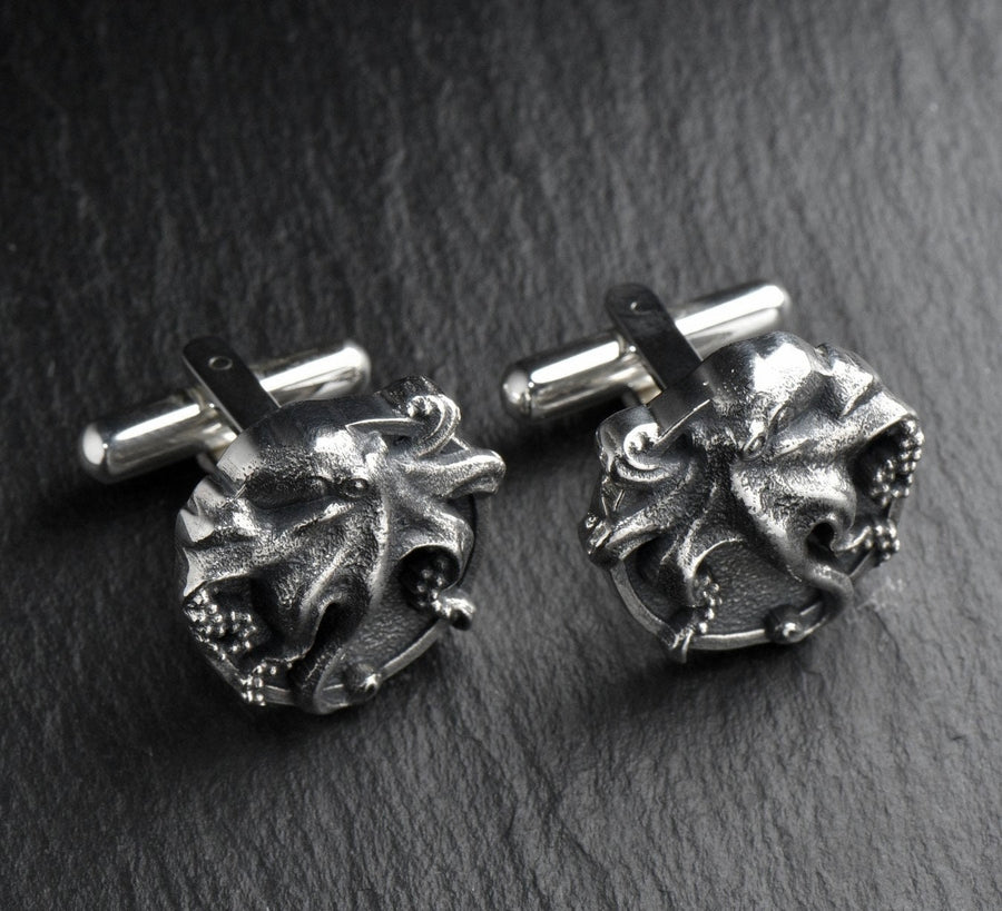 Sterling Silver Octopus Cufflinks: Sea Creature Jewelry Gift (etsy image id: 7181055826)