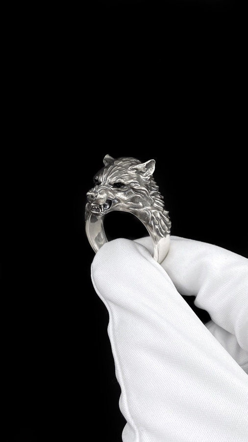 wolf ring	animal jewelry	wolf totem	animal ring	men gift	werewolf ring