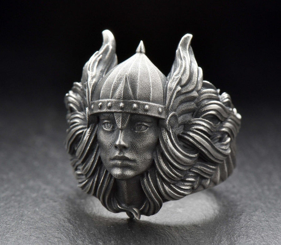 Crafted with care and precision, the Valkyrie Silver Ring is the perfect gift for the Viking warrior in your life. (etsy image id: 7043102433)