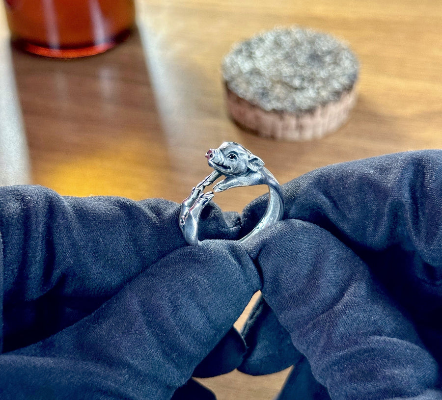totem	men's gift	animal jewelry	animal ring	silver ring	men gift	hunter trofei	pig lover	totem pig	pig ring	pig gift	cute pig	anneau de cochon