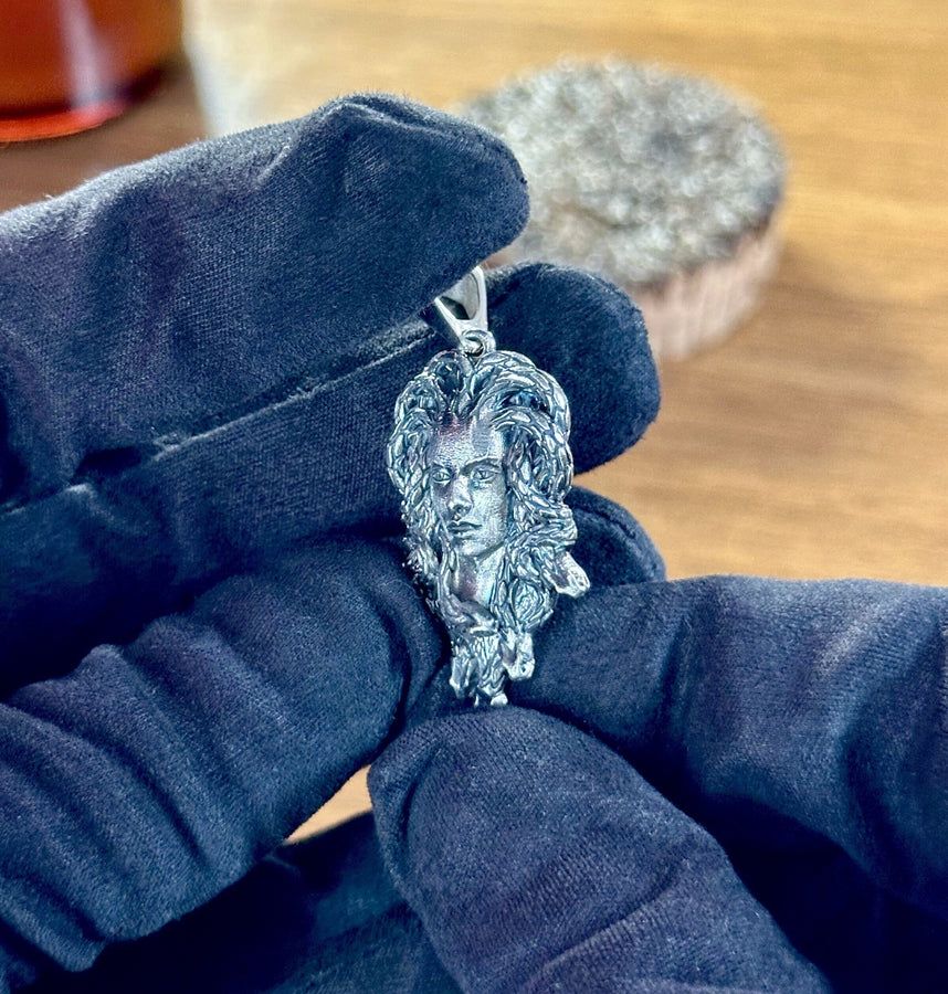 Sterling Silver Medusa Necklace: Handmade Gorgon Pendant, Ancient Greece Jewelry (etsy image id: 5634715683)