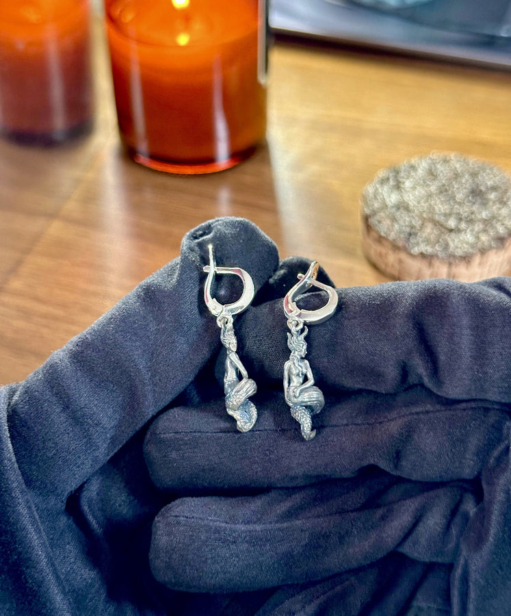 siren earring	mermaid gift	sea gift	siren	Oceanid	water nymph (etsy image id: 4370430061)