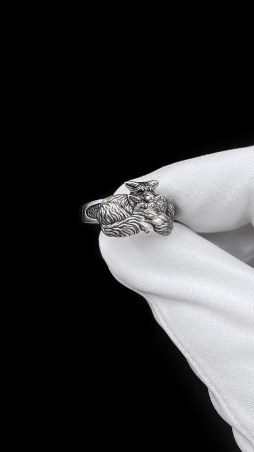 Sterling Silver Fox Cubs Ring: Animal Lover's Jewelry (etsy image id: 5589283650)