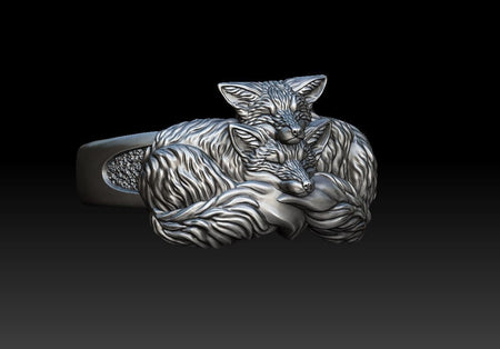 Sterling Silver Fox Cubs Ring: Animal Lover's Jewelry (etsy image id: 5589293266)