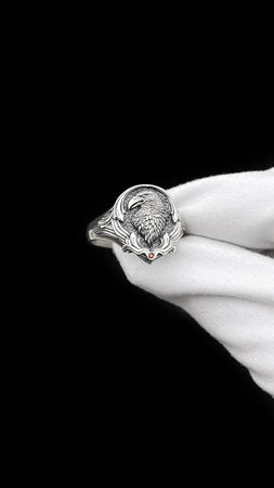 Oxidized Sterling Silver Raven Ring: Gothic Norse Bird Totem (etsy image id: 5592978899)