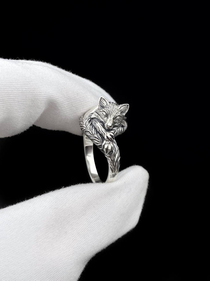 alexfox	alexfoxjewelry	fox ring	silver fox ring	fuchs ring	fox jewelry	mens fox (etsy image id: 4170126787)