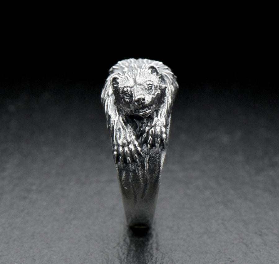 Handmade Sterling Silver Wolverine Ring: Animal Jewelry (etsy image id: 7396934619)