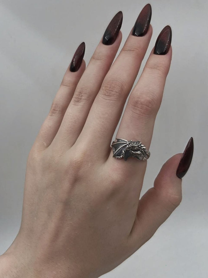 dragon ring	dragon rings	dragon ring silver	dragon ring women	fairy ring	dragon ring men (etsy image id: 7147480797)