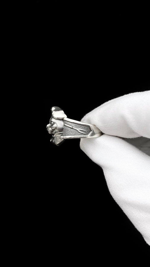 Sterling Silver Cat Chef Ring: Handmade Whimsical Culinary Jewelry (etsy image id: 7364239608)