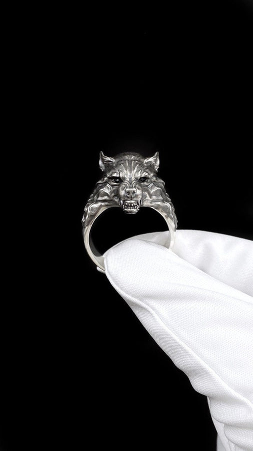 wolf ring	animal jewelry	wolf totem	animal ring	men gift	werewolf ring