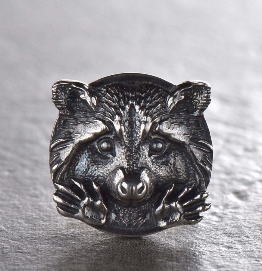 Sterling Silver Raccoon Cufflinks, Handmade Animal Jewelry (etsy image id: 7209221020)