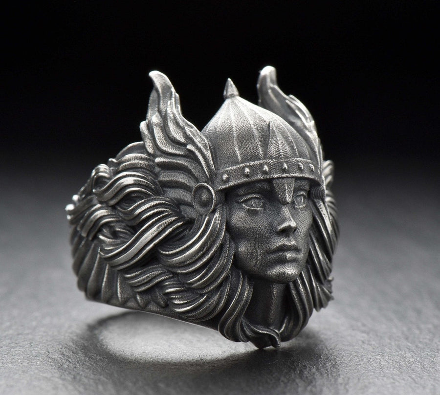 Crafted with care and precision, the Valkyrie Silver Ring is the perfect gift for the Viking warrior in your life. (etsy image id: 7043102433)