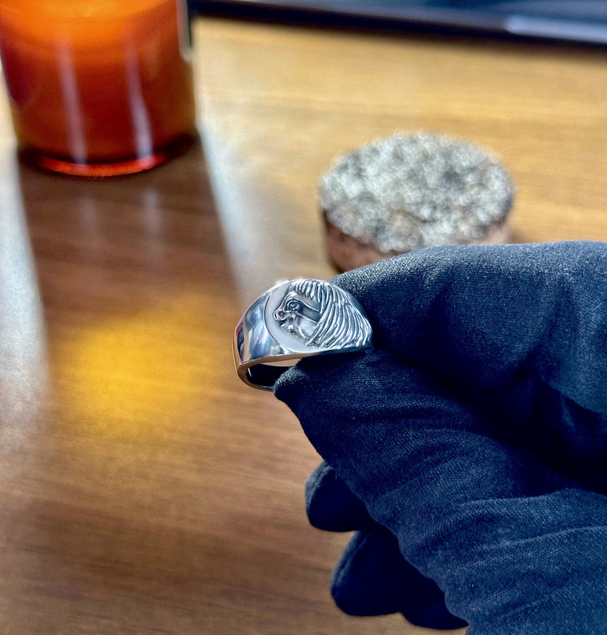 Sterling Silver Sloth Signet Ring: Handcrafted Animal Jewelry (etsy image id: 5634744453)