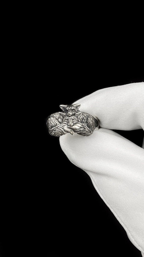 Sterling Silver Fox Cubs Ring: Animal Lover's Jewelry (etsy image id: 5589283650)