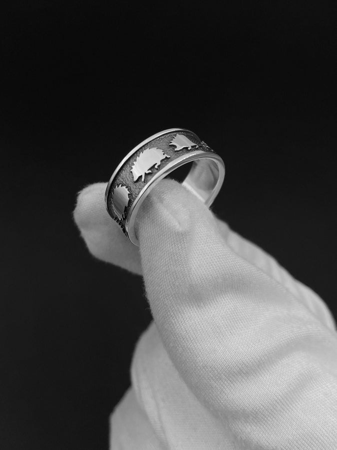 Sterling Silver Hedgehog Ring, Hedgehog Jewelry (etsy image id: 5589308860)