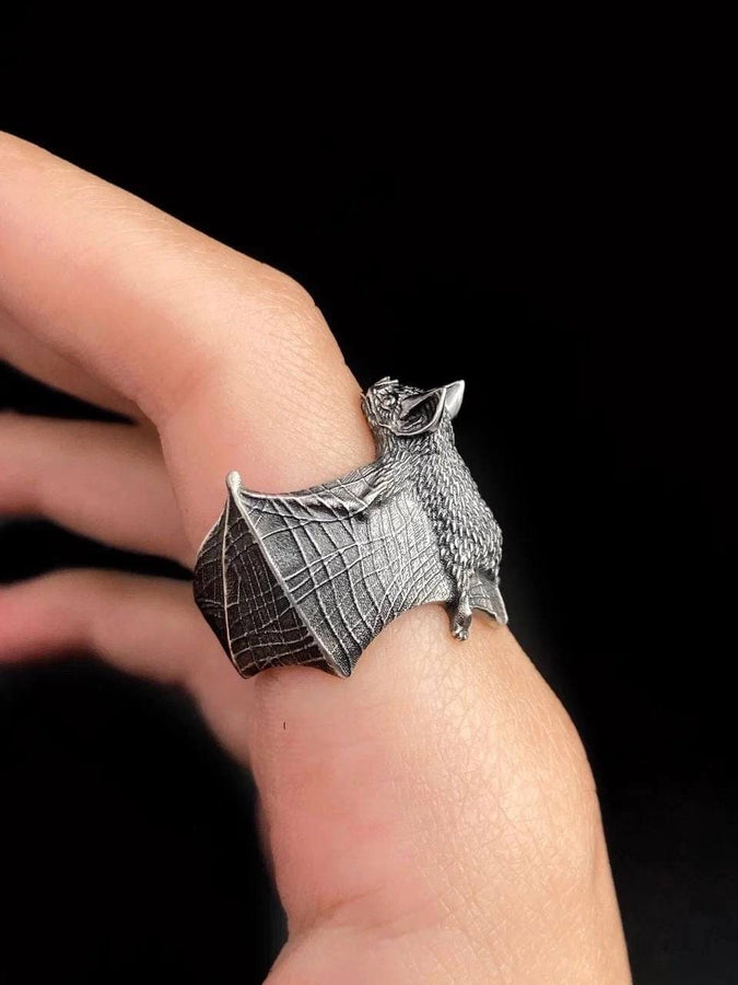 Bat silver ring	bat art	bat jewelry	bat ring	silver bat ring	vampire ring	halloween ring	fledermaus-ring	bat rings	anneau de chauve	Fledermausring	bat	gothic gift (etsy image id: 7343919206)