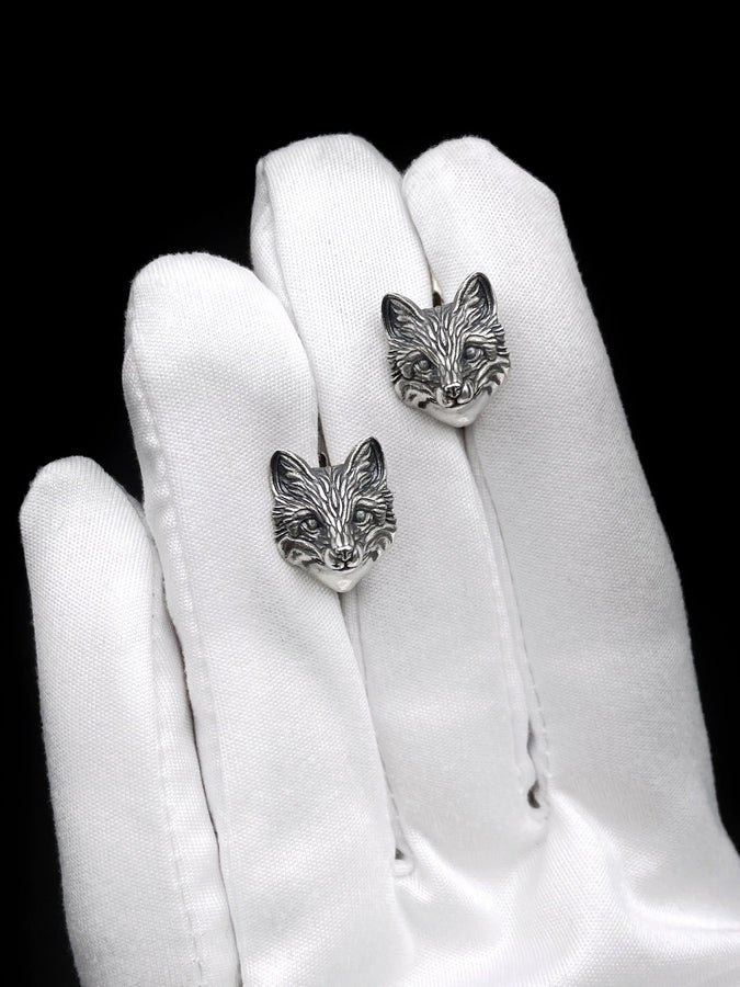 silver earrings	earrings	jewelry	Sterling silver	animal earrings	animal jewelry	Silver Fox Earrings	Fox	Silver Earrings	fox head earrings	Silver jewelry fox	fox earrings	Silver Fox (etsy image id: 6531082485)