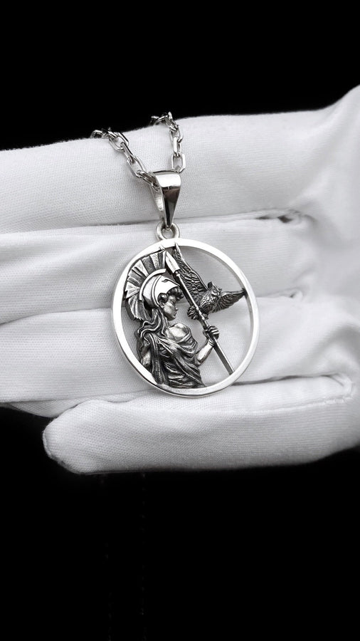 Sterling Silver Athena Pendant: Ancient Greek Goddess Necklace (etsy image id: 5709007787)