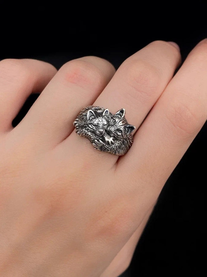 Sterling Silver Kittens Ring: Handmade Cat Lover Jewelry (etsy image id: 7361891712)